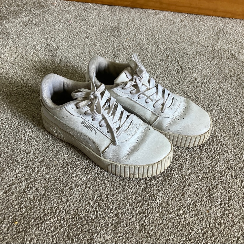 Puma Off-White Platform Lace-Up Sneakers
